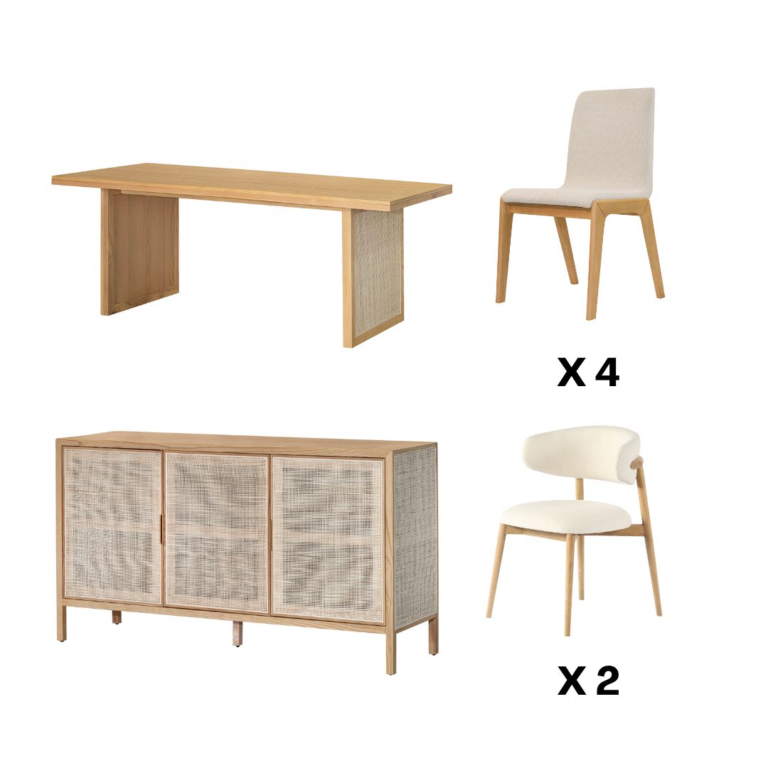 Rattan Dining Set 6 - Arizona and Milo