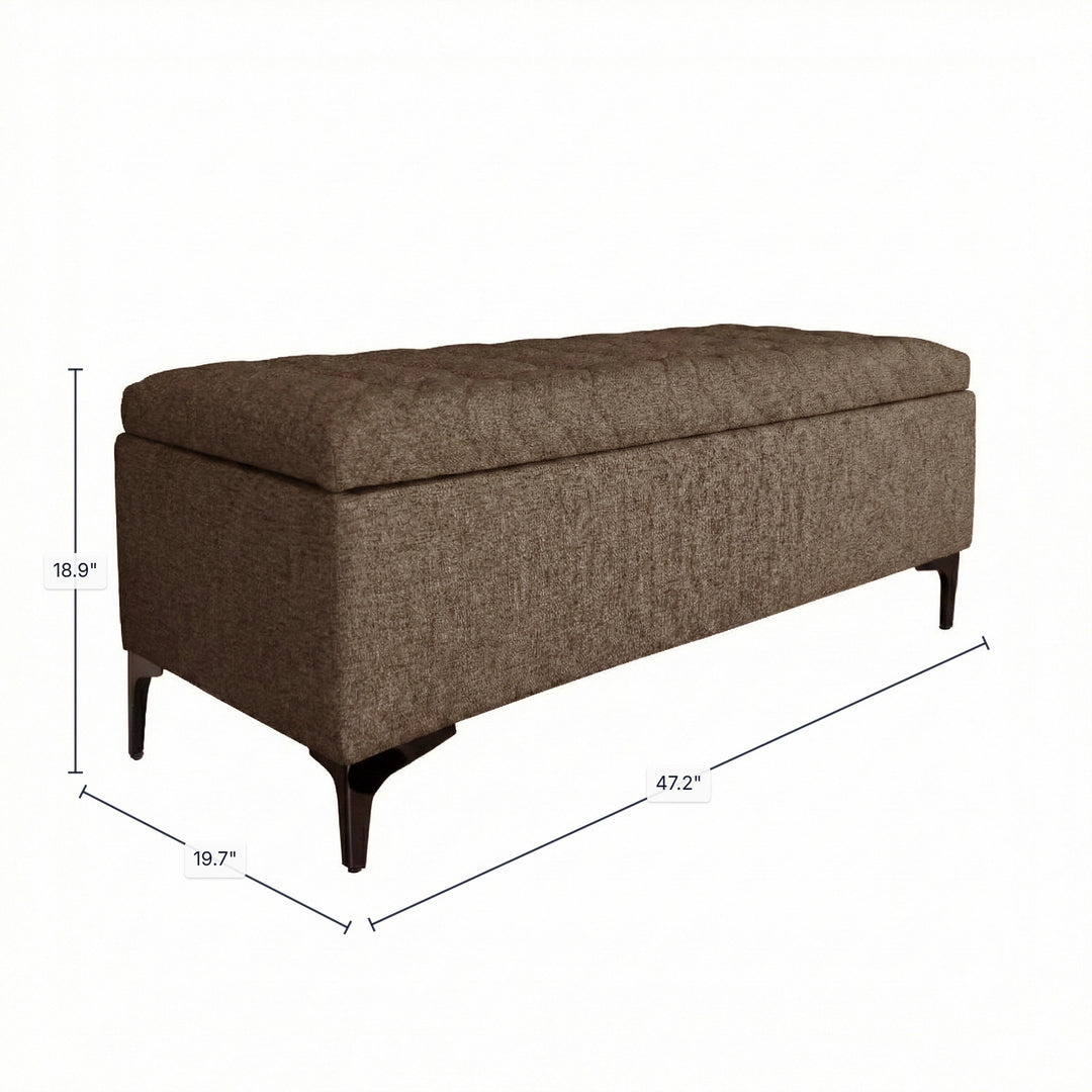 Reece Storage Bench - Medium Brown