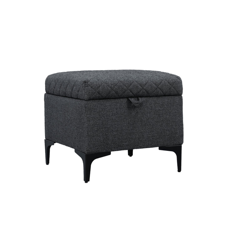 Reece Storage Ottoman - Charcoal Grey