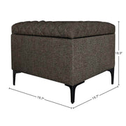 Reece Storage Ottoman - Medium Brown