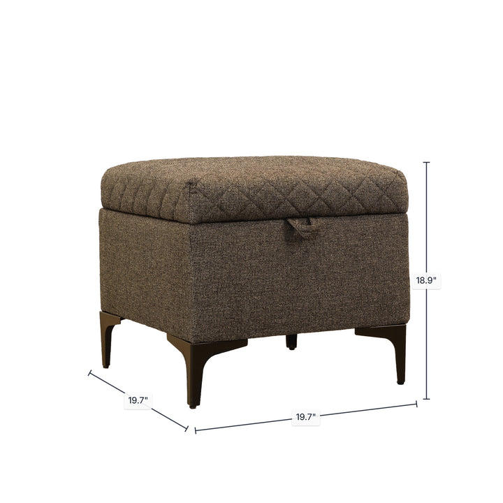 Reece Storage Ottoman - Medium Brown