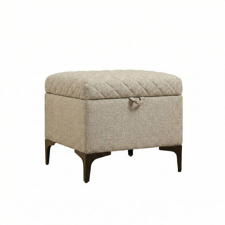 Reece Storage Ottoman - Tan