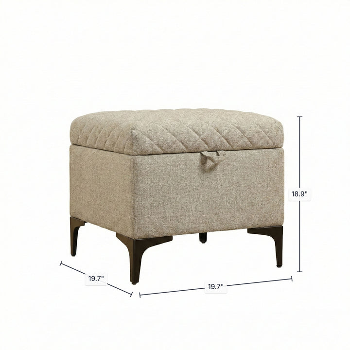 Reece Storage Ottoman - Tan