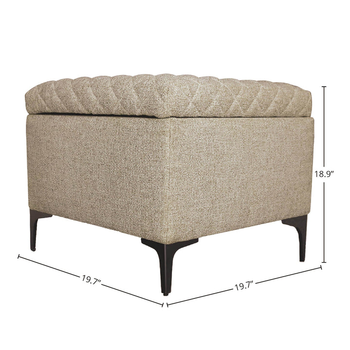 Reece Storage Ottoman - Tan