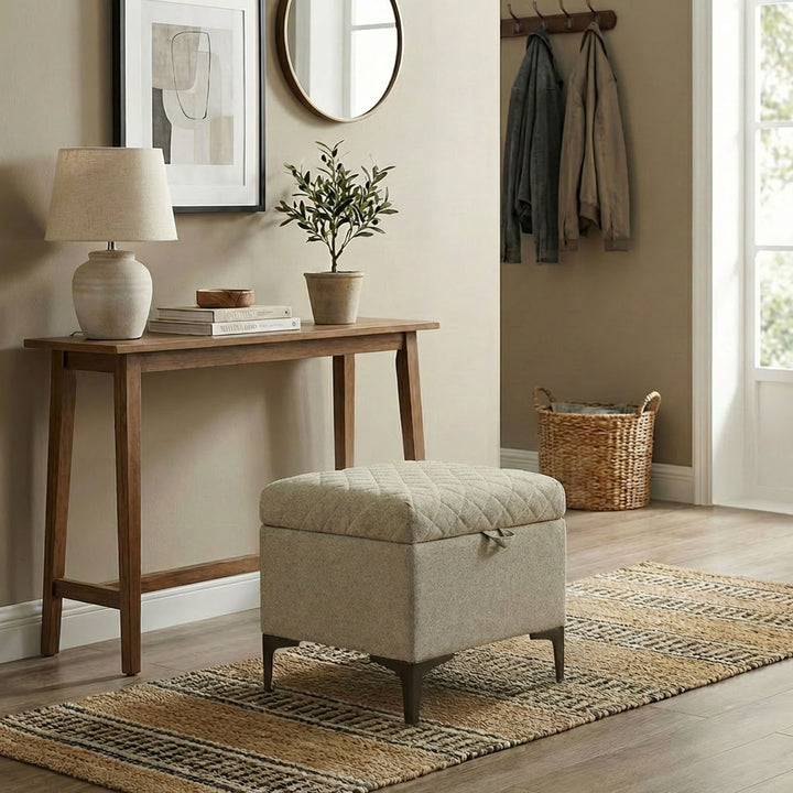 Reece Storage Ottoman - Tan