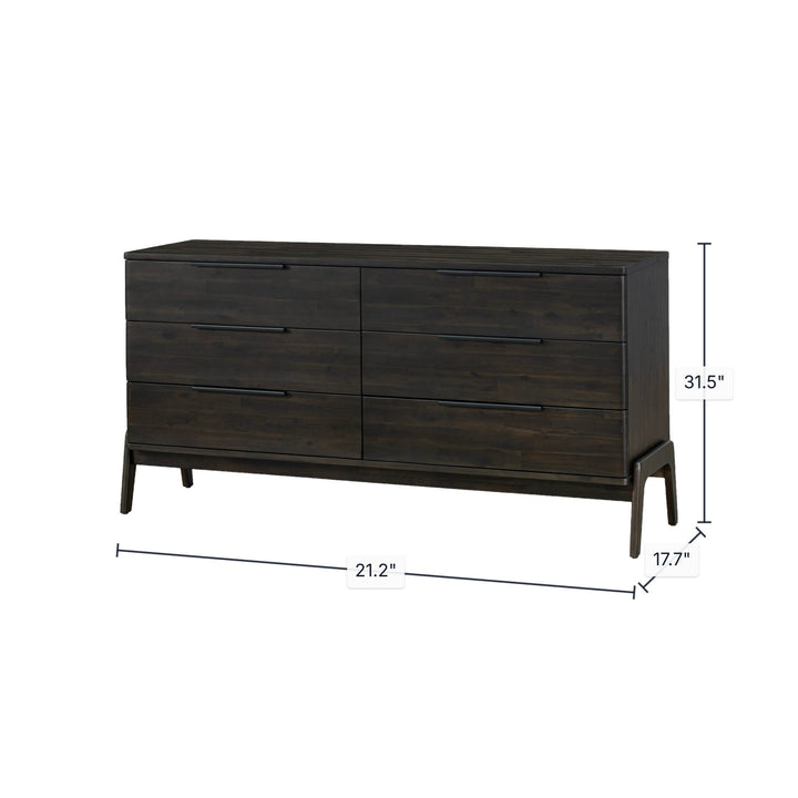 Remix 6 Drawer Dresser - Antique Black