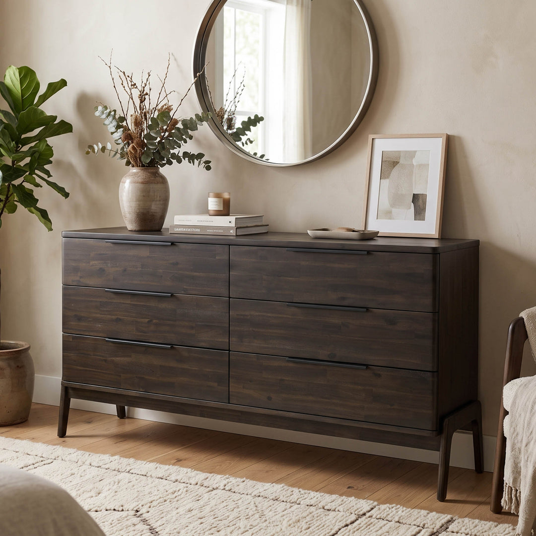 Remix 6 Drawer Dresser - Antique Black