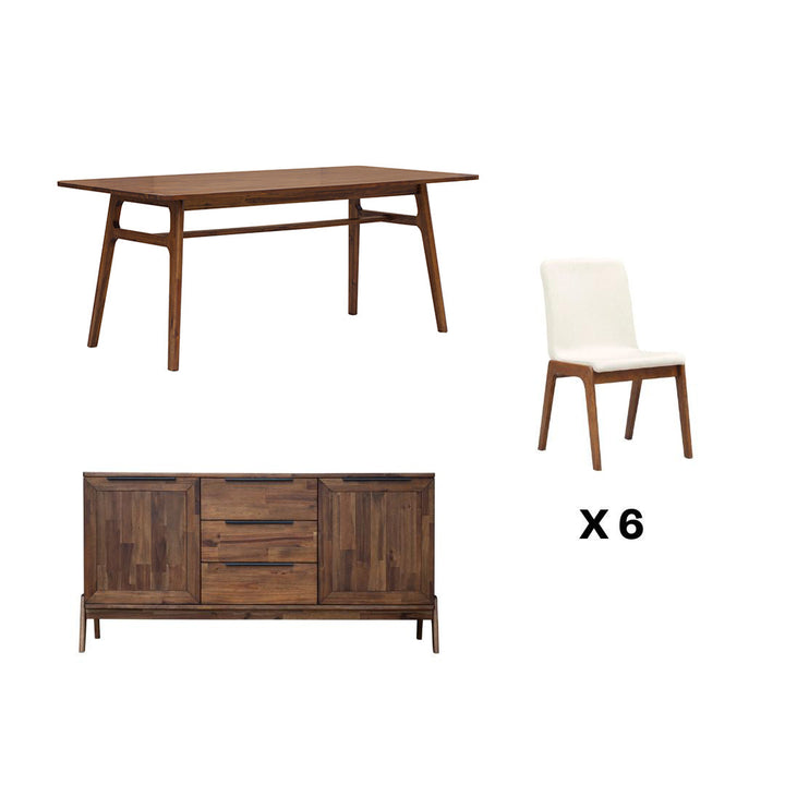 Remix Dining Set 6 Linen