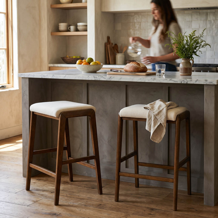 Remix Backless Counter Stool - Cream