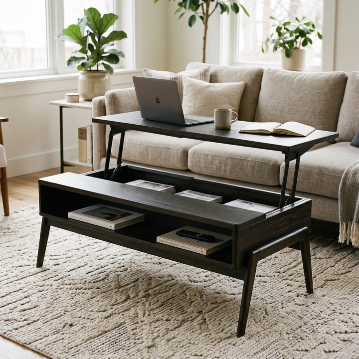 Remix Coffee Table w/ Lift Top - Antique Black