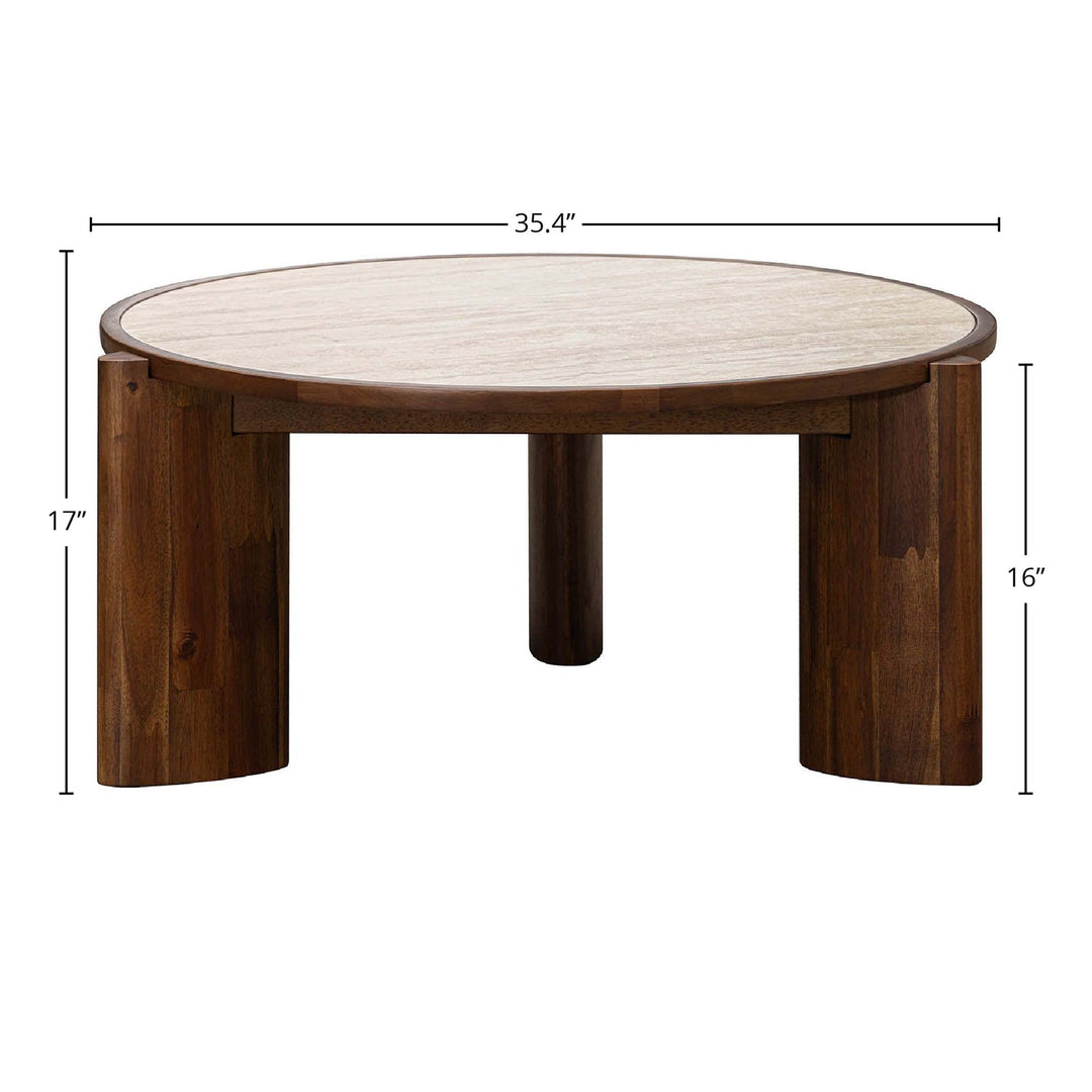 Remix Round Coffee Table - Travertine