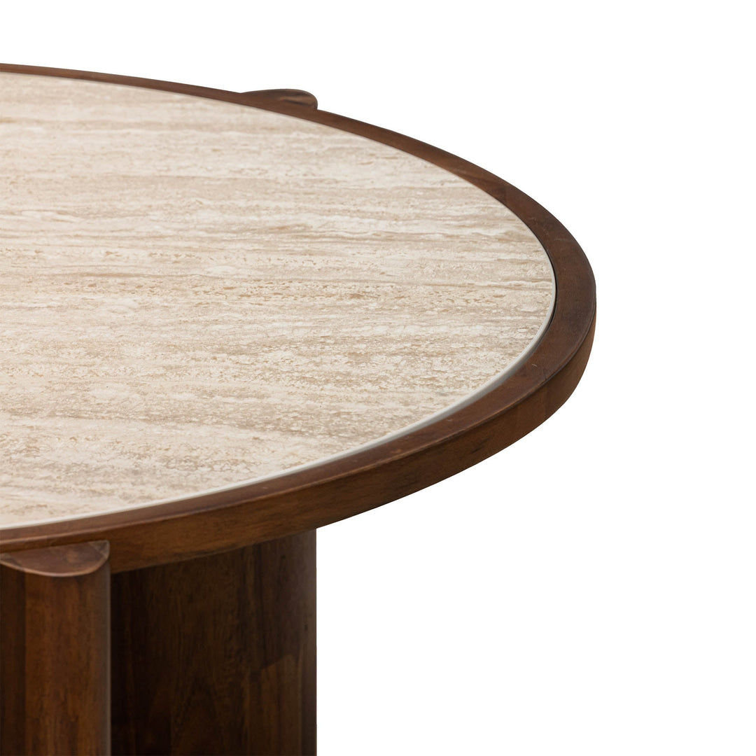 Remix Round Coffee Table - Travertine