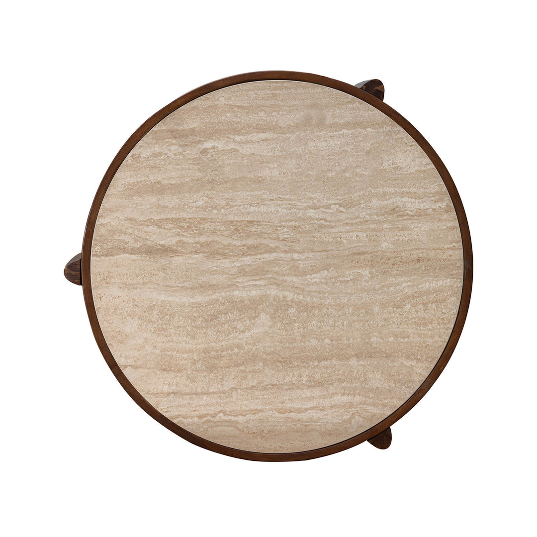 Remix Round Coffee Table - Travertine