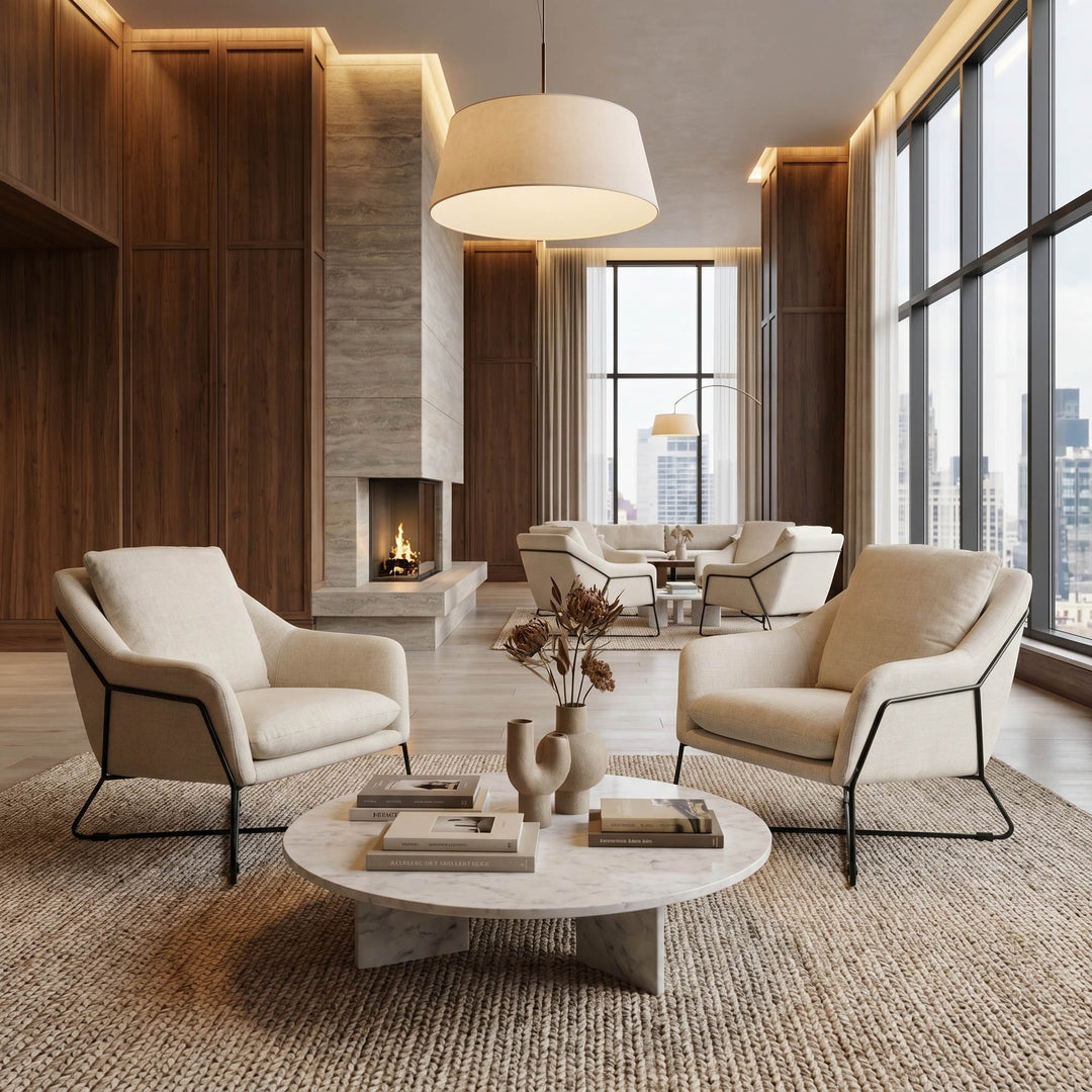 Rodolfo Lounge Chair - Linen Taupe