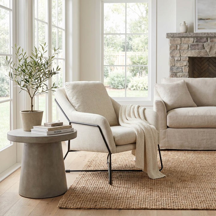 Rodolfo Lounge Chair - Linen Taupe