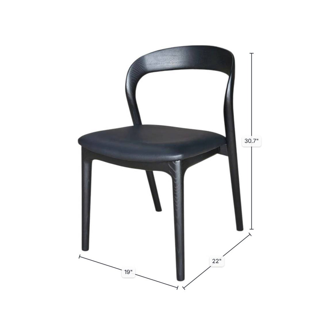 Rotondo Dining Chair - Black Frame w/ PU Seat