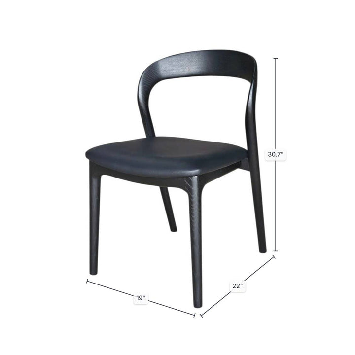 Rotondo Dining Chair - Black Frame w/ PU Seat