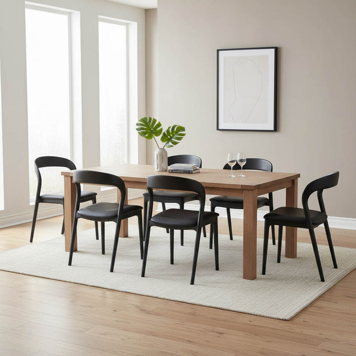 Rotondo Dining Chair - Black Frame w/ PU Seat