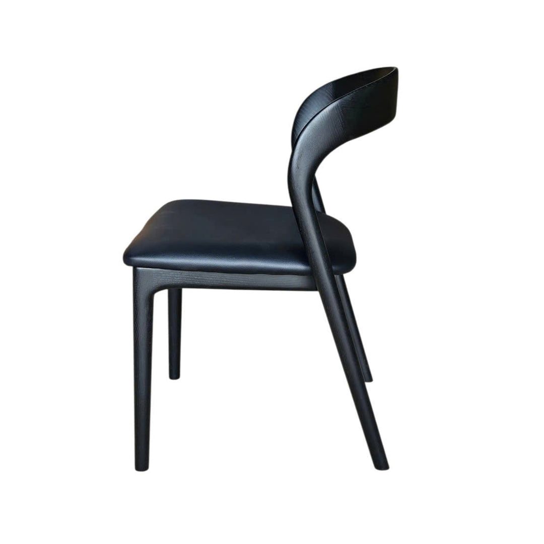 Rotondo Dining Chair - Black Frame w/ PU Seat