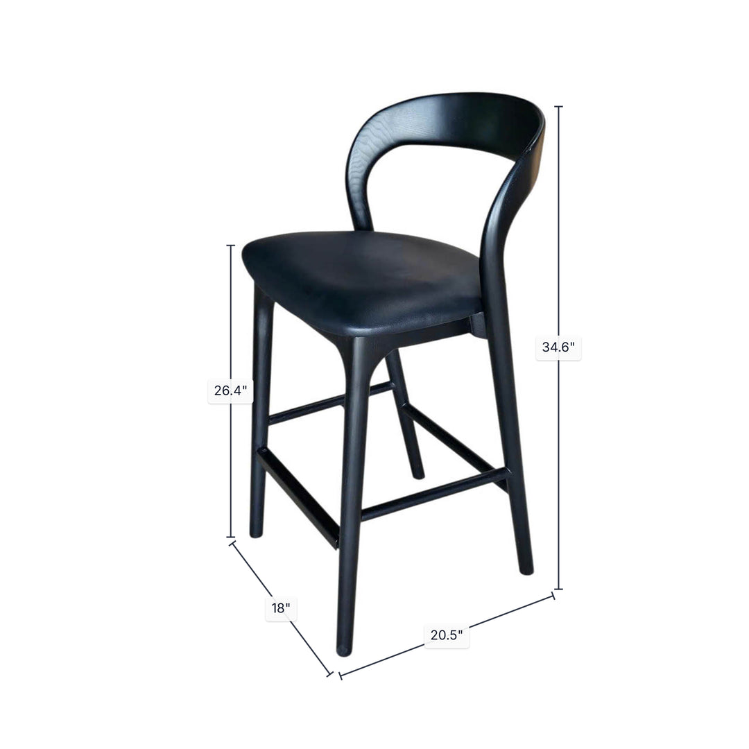 Rotondo Counter Stool - Black Frame w/ PU Seat