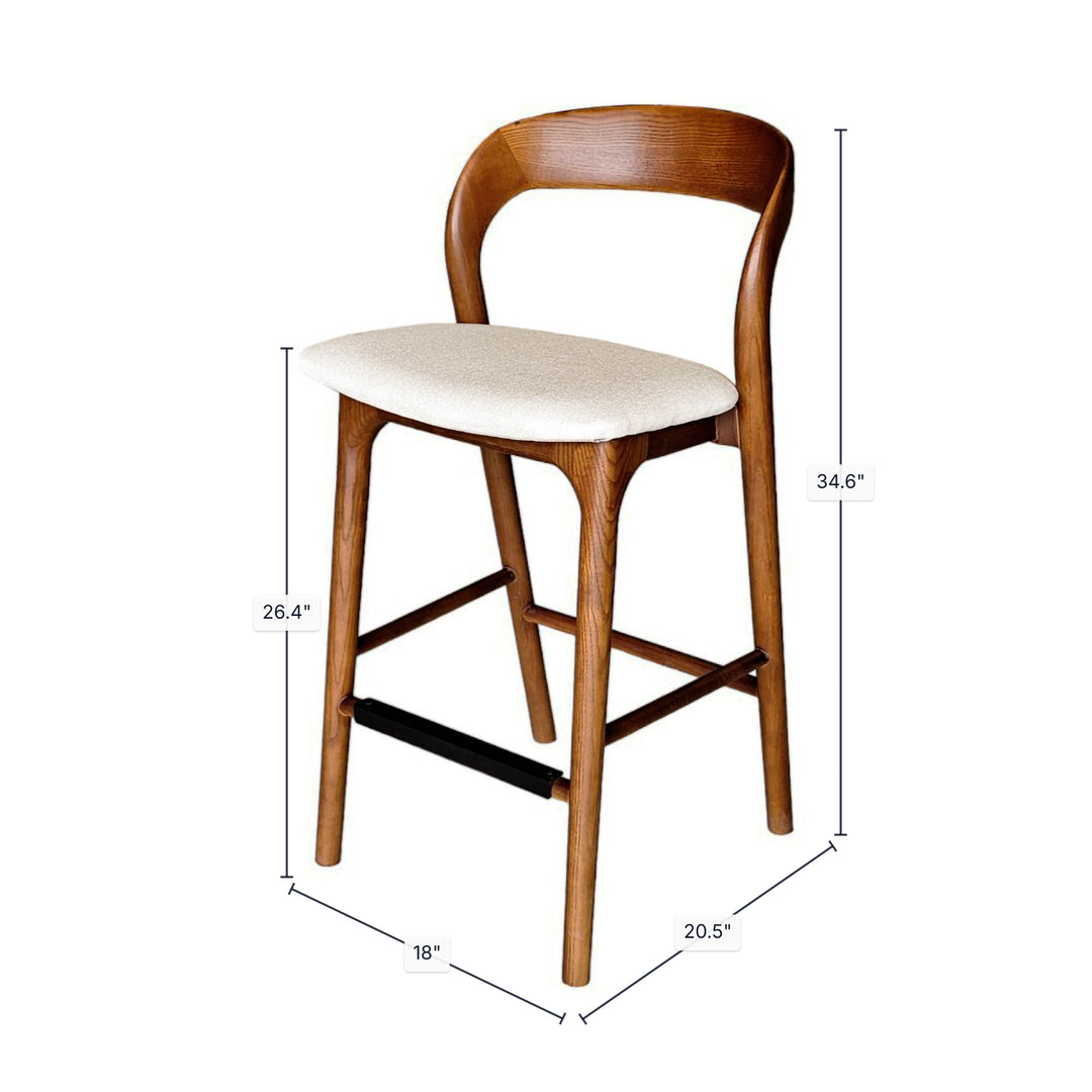 Rotondo Counter Stool - Walnut Frame