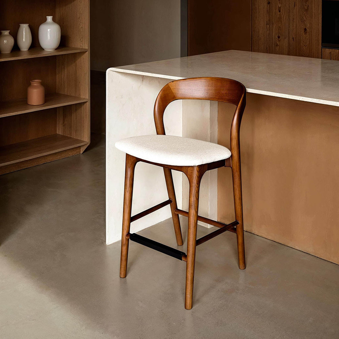 Rotondo Counter Stool - Walnut Frame