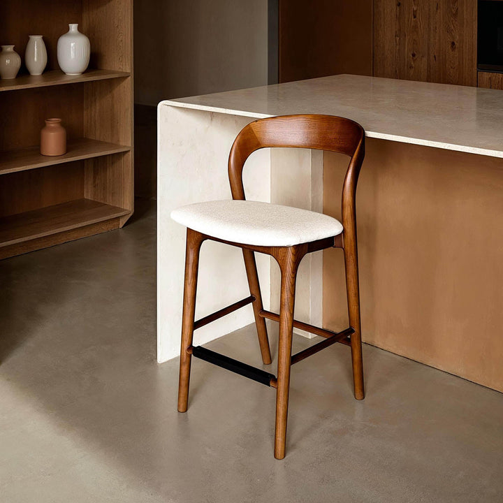 Rotondo Counter Stool - Walnut Frame