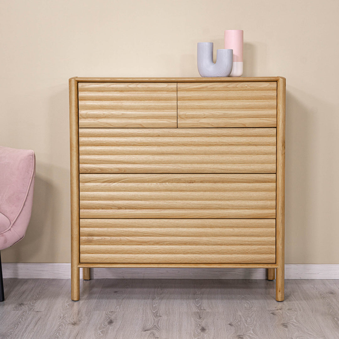 Runway 5 Drawer Chest - Light Oak