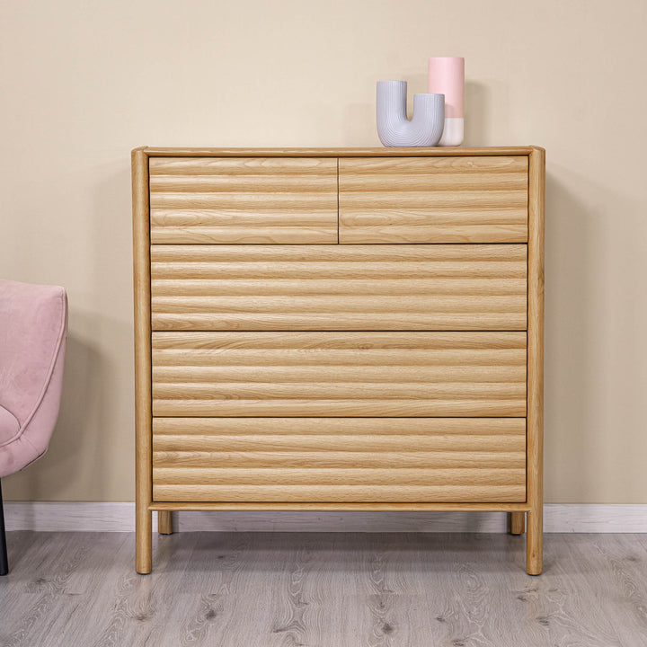 Runway 5 Drawer Chest - Light Oak