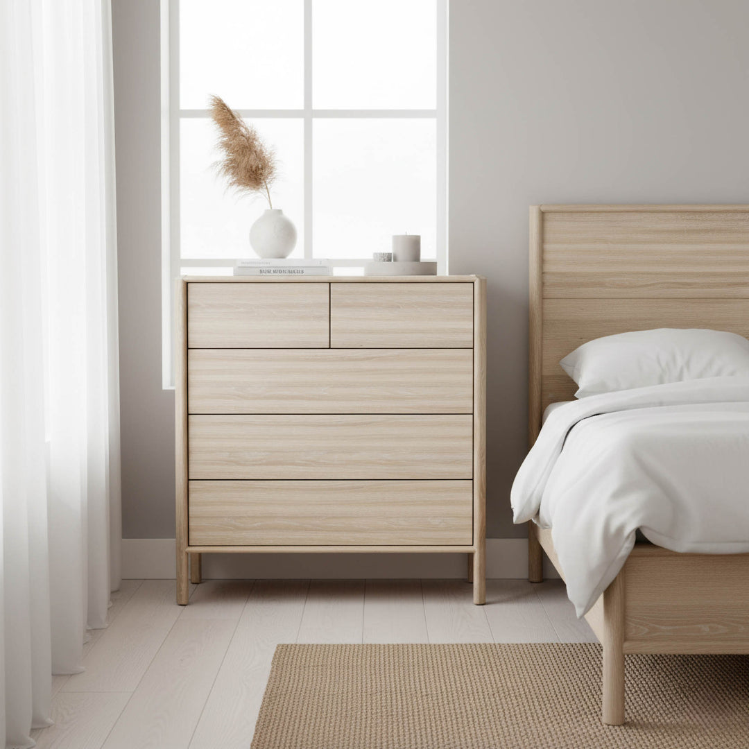 Runway 5 Drawer Chest - Light Oak