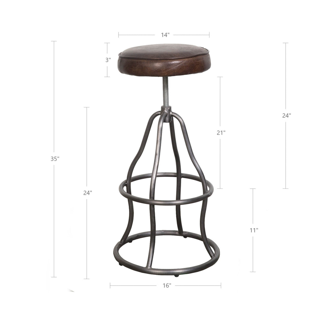 Bowie Stool - Vintage Brown Leather