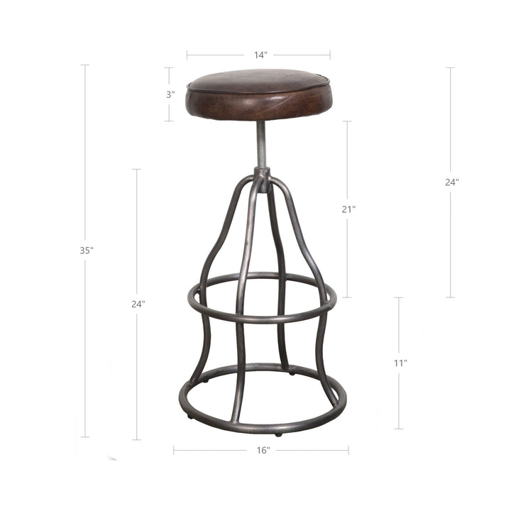Bowie Stool - Vintage Brown Leather