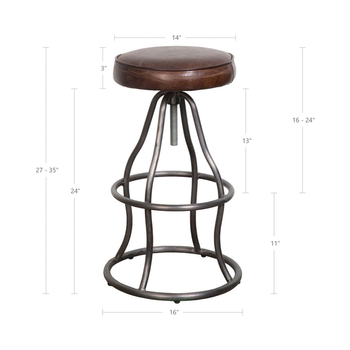 Bowie Stool - Vintage Brown Leather