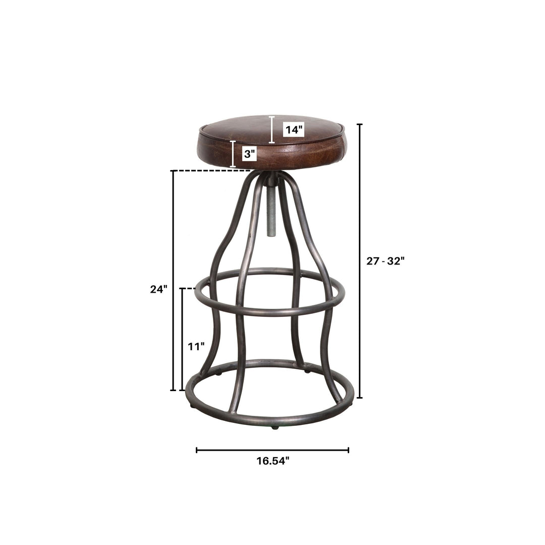 Bowie Stool - Vintage Brown Leather