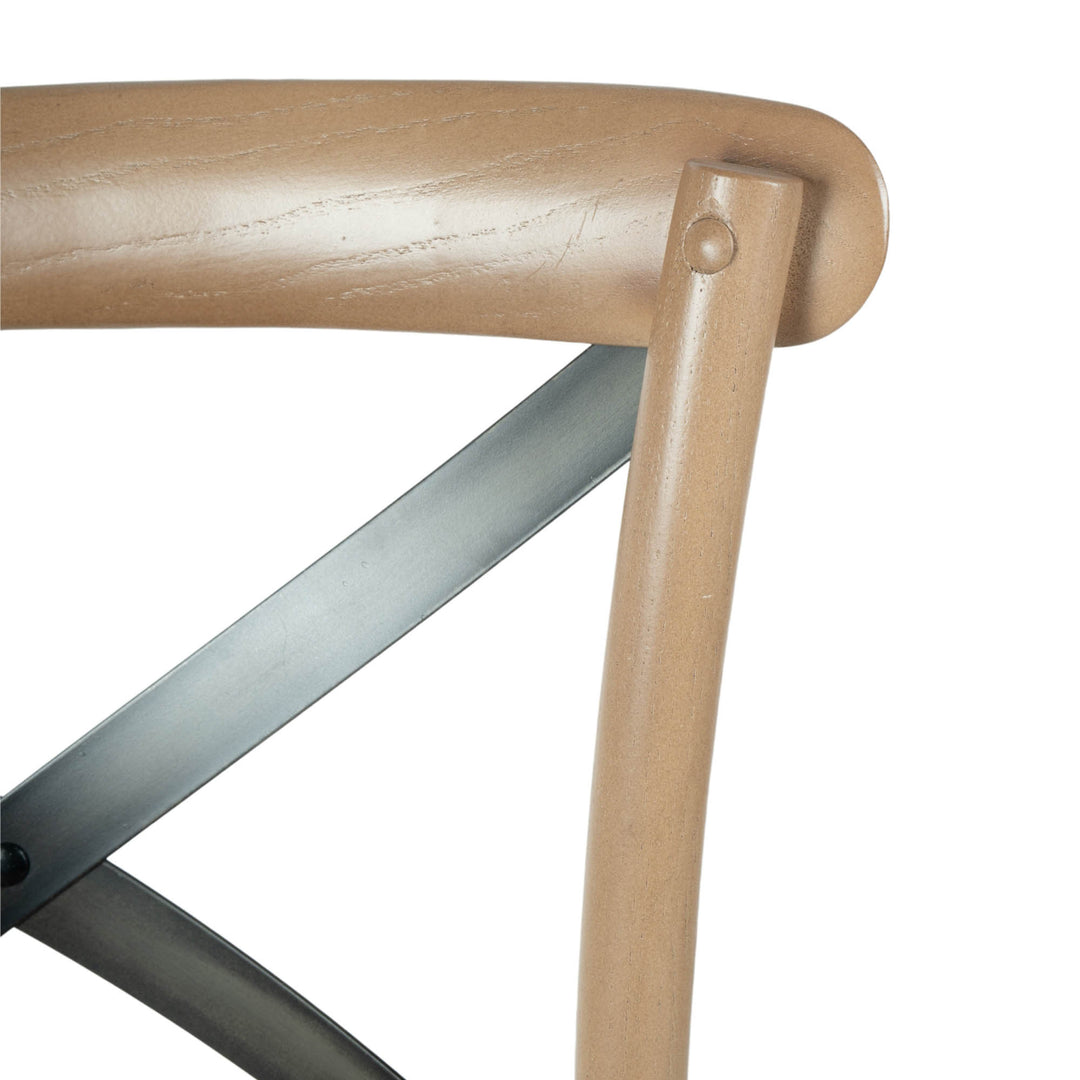 Cross Back Fixed Counter Stool - Sundried