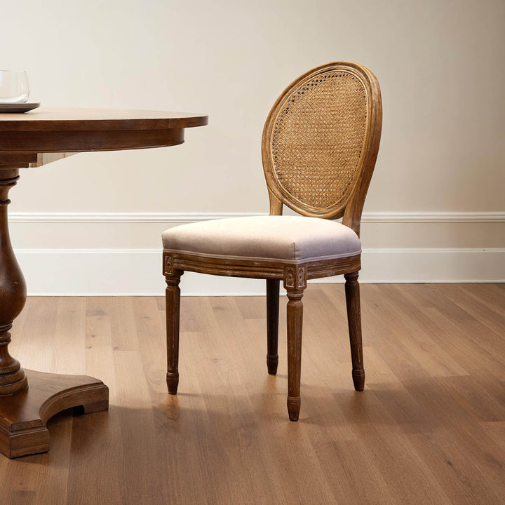 Napoleon Dining Chair w/ Cane Back - Antique Linen