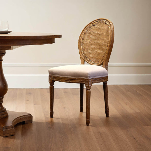 Napoleon Dining Chair w/ Cane Back- Antique Linen