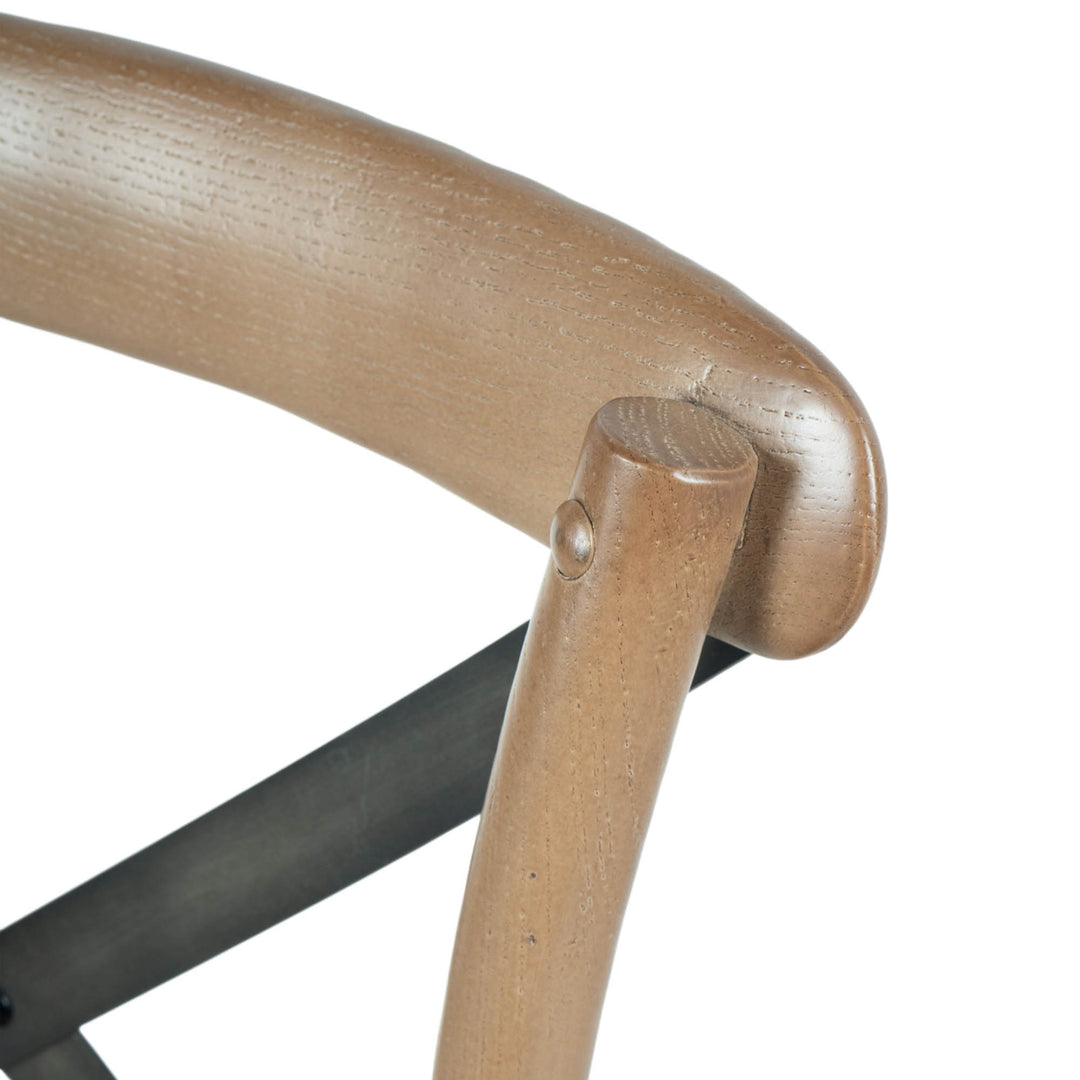 Cross Back Chair w/ Rattan Seat - Sundried