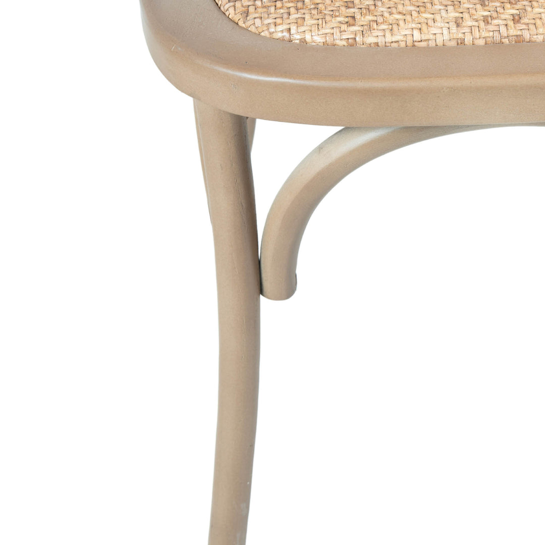 Cross Back Chair w/ Rattan Seat - Sundried