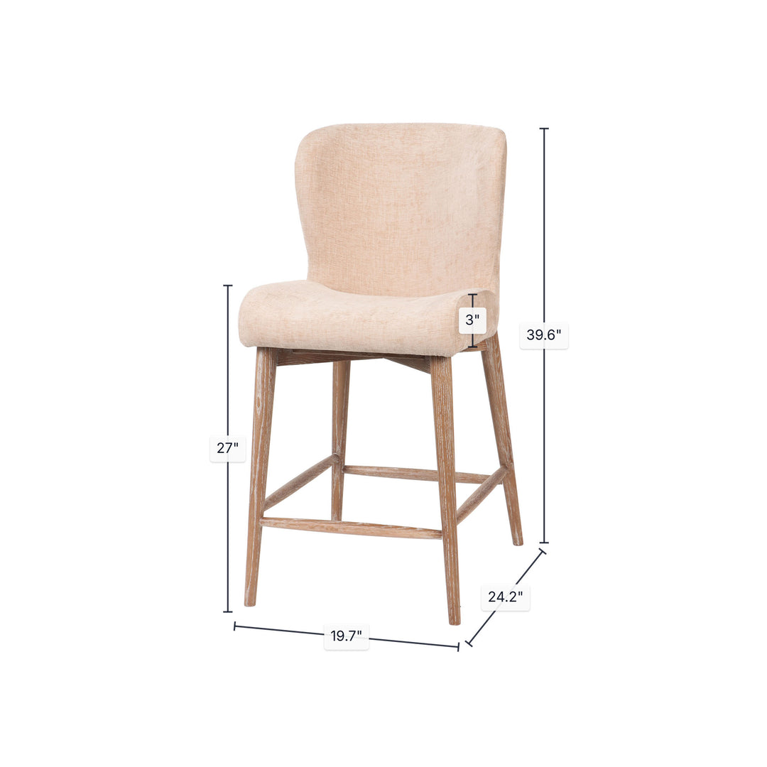 Uffizi Counter Stool - Champagne Chenille