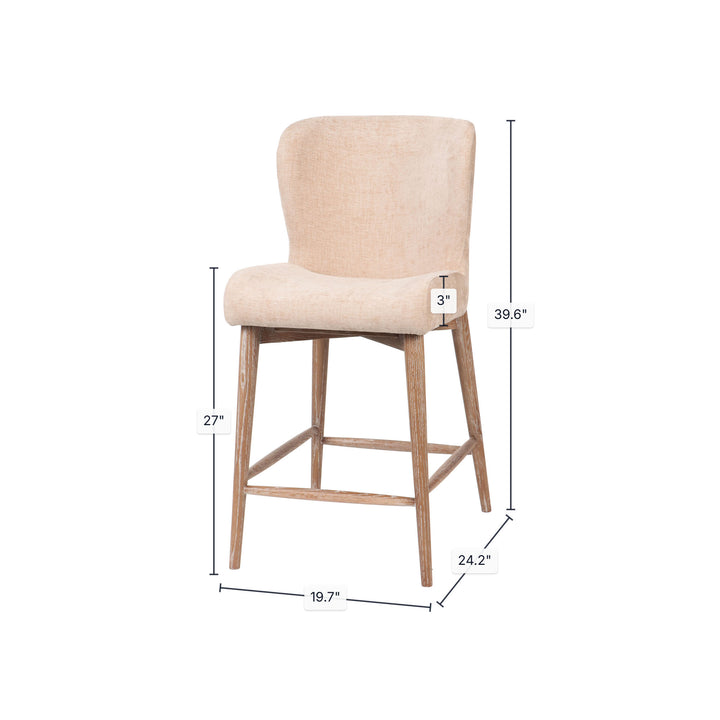 Uffizi Counter Stool - Champagne Chenille