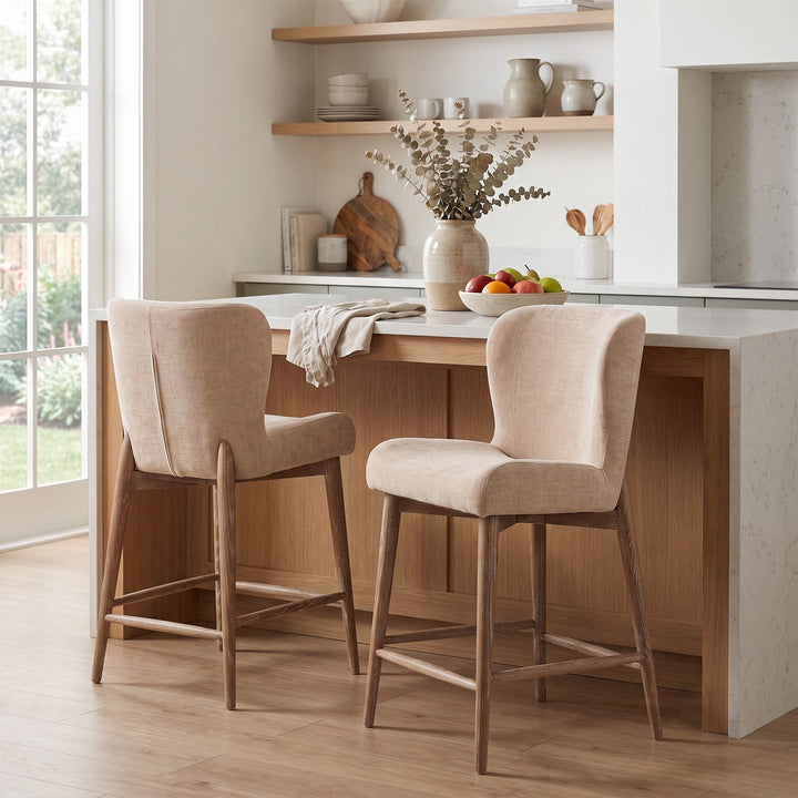 Uffizi Counter Stool - Champagne Chenille