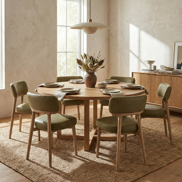 Willow Dining Chair - Sage Green Leather
