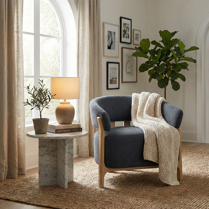 Harlow Club Chair - Spruce Grey Chenille