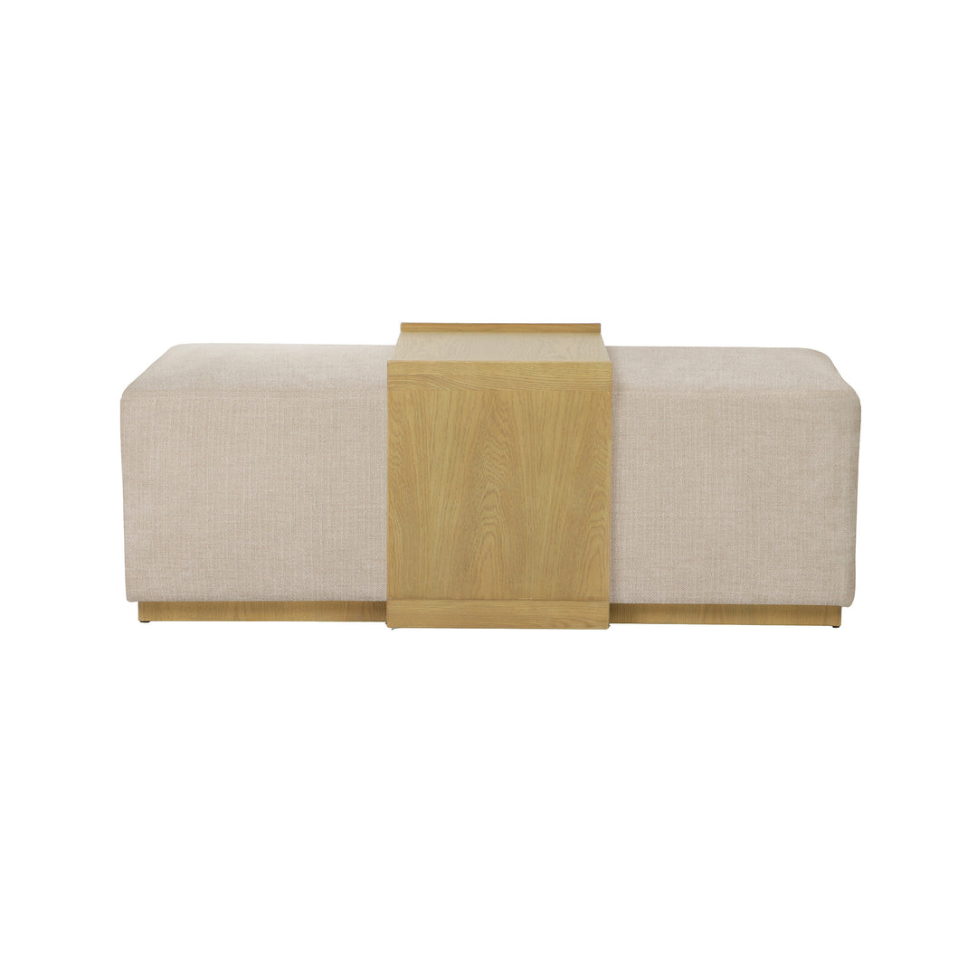Elara Storage Ottoman - Barley Chenille
