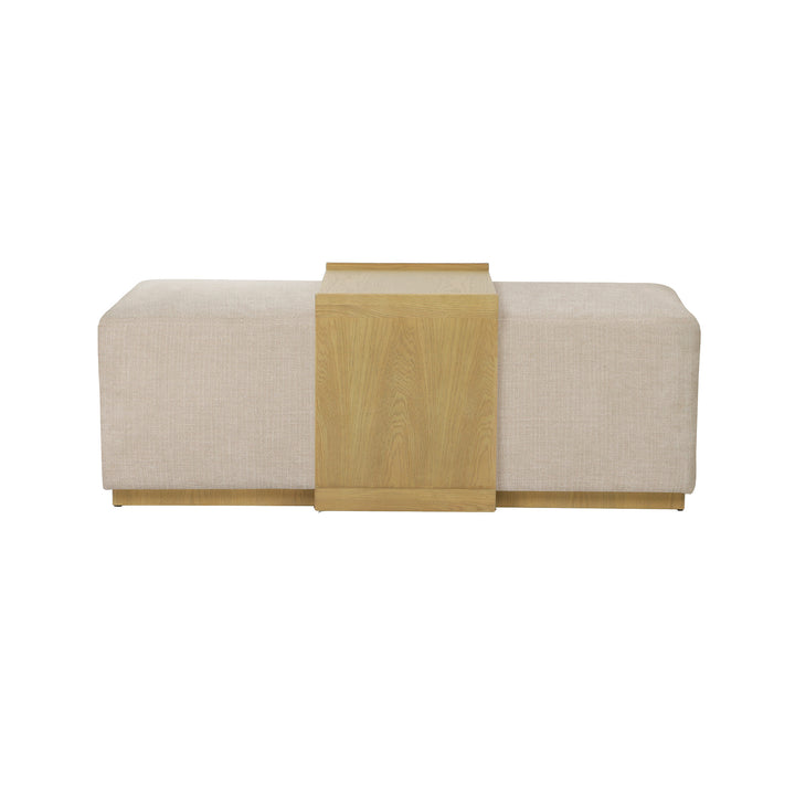 Elara Storage Ottoman - Barley Chenille