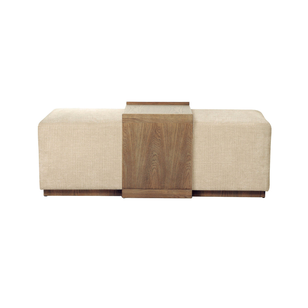Elara Storage Ottoman - Barley Chenille