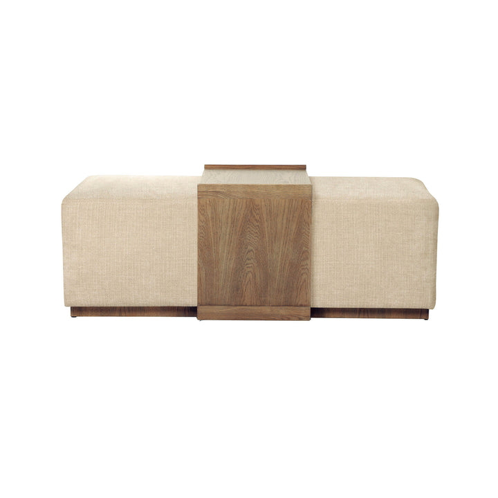 Elara Storage Ottoman - Barley Chenille