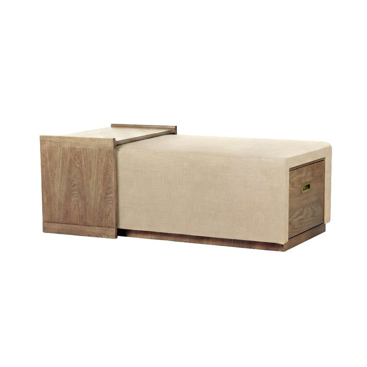 Elara Storage Ottoman - Barley Chenille