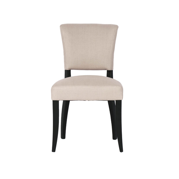 Luther Dining Chair - Light Linen/Black Legs